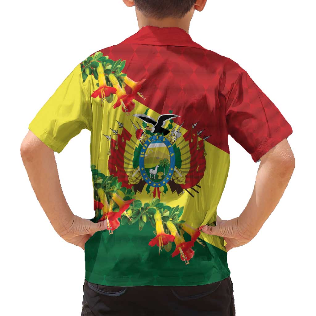 Bolivia Andean Condor Kantuta Flowers Family Matching Puletasi and Hawaiian Shirt