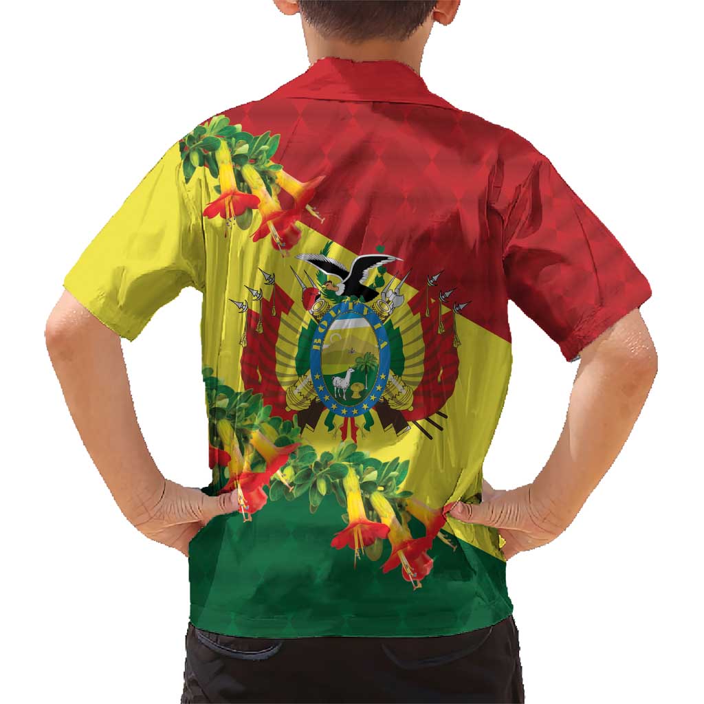 Bolivia Andean Condor Kantuta Flowers Family Matching Short Sleeve Bodycon Dress and Hawaiian Shirt