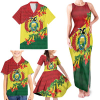 Bolivia Andean Condor Kantuta Flowers Family Matching Tank Maxi Dress and Hawaiian Shirt