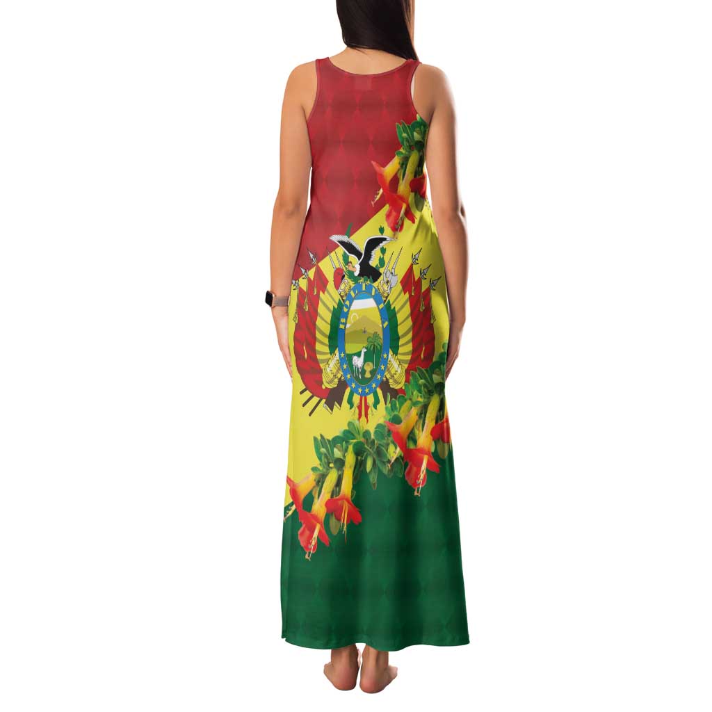 Bolivia Andean Condor Kantuta Flowers Family Matching Tank Maxi Dress and Hawaiian Shirt