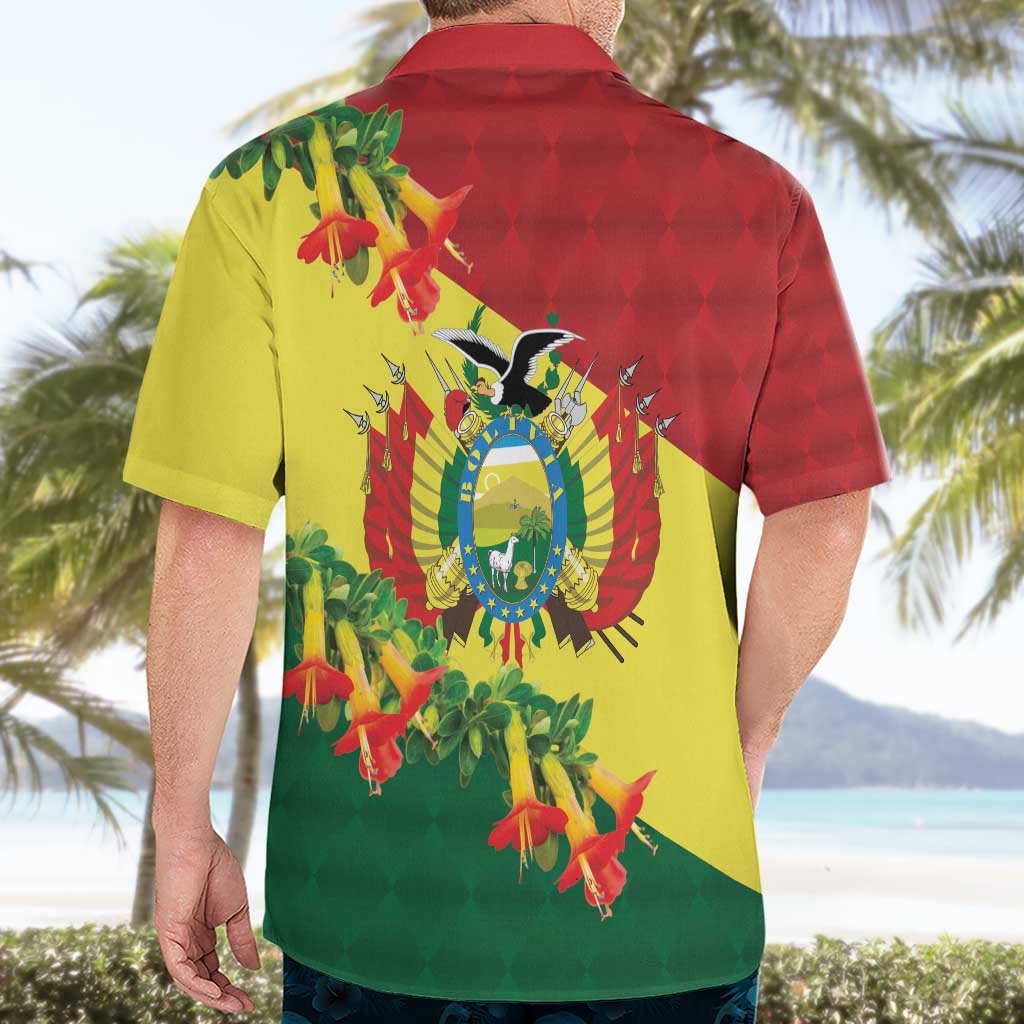 Bolivia Andean Condor Kantuta Flowers Hawaiian Shirt