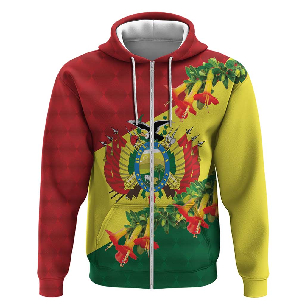 Bolivia Andean Condor Kantuta Flowers Hoodie