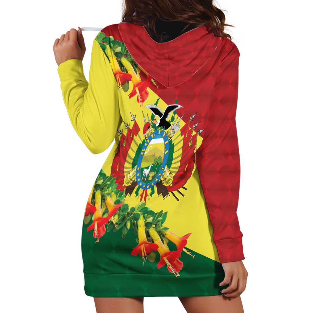 Bolivia Andean Condor Kantuta Flowers Hoodie Dress