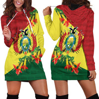 Bolivia Andean Condor Kantuta Flowers Hoodie Dress