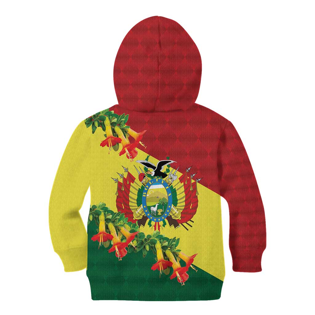 Bolivia Andean Condor Kantuta Flowers Kid Hoodie