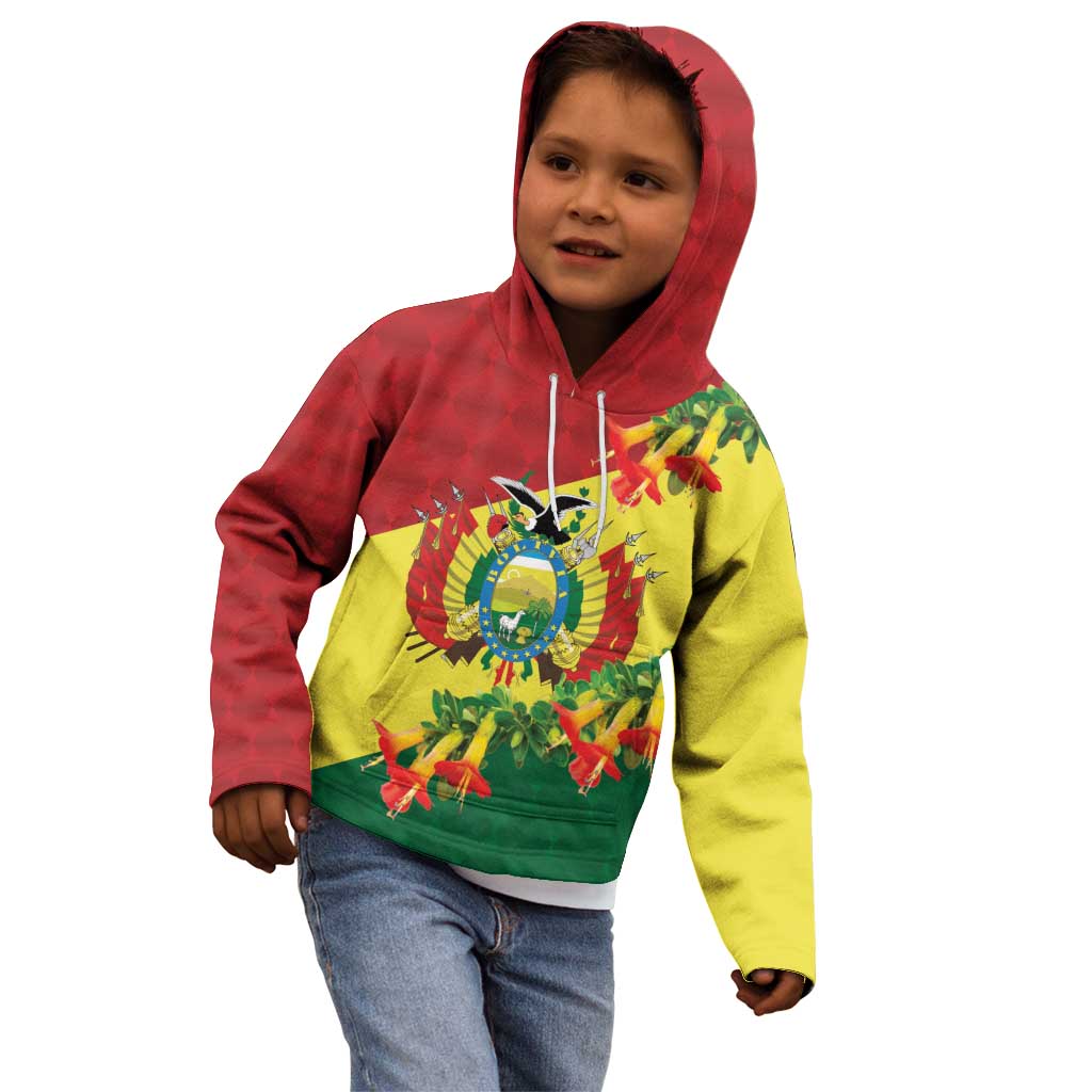 Bolivia Andean Condor Kantuta Flowers Kid Hoodie