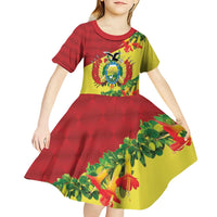 Bolivia Andean Condor Kantuta Flowers Kid Short Sleeve Dress