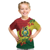 Bolivia Andean Condor Kantuta Flowers Kid T Shirt
