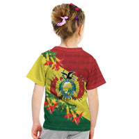 Bolivia Andean Condor Kantuta Flowers Kid T Shirt
