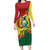 Bolivia Andean Condor Kantuta Flowers Long Sleeve Bodycon Dress