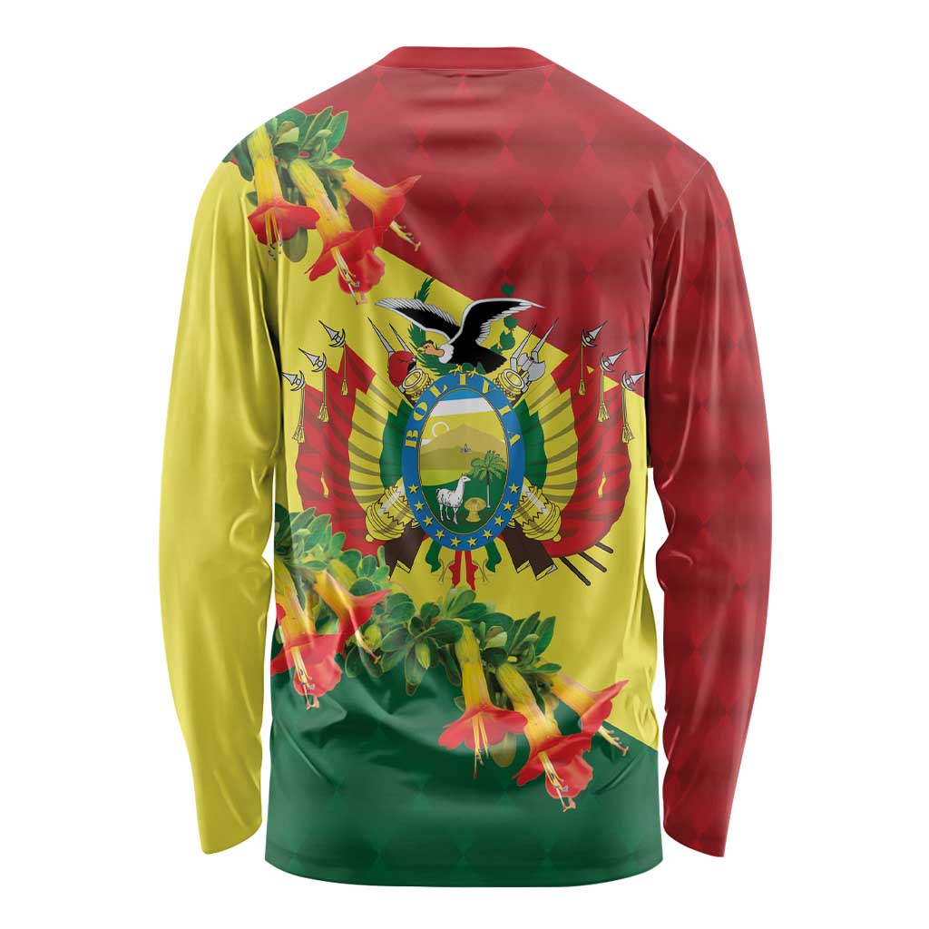 Bolivia Andean Condor Kantuta Flowers Long Sleeve Shirt