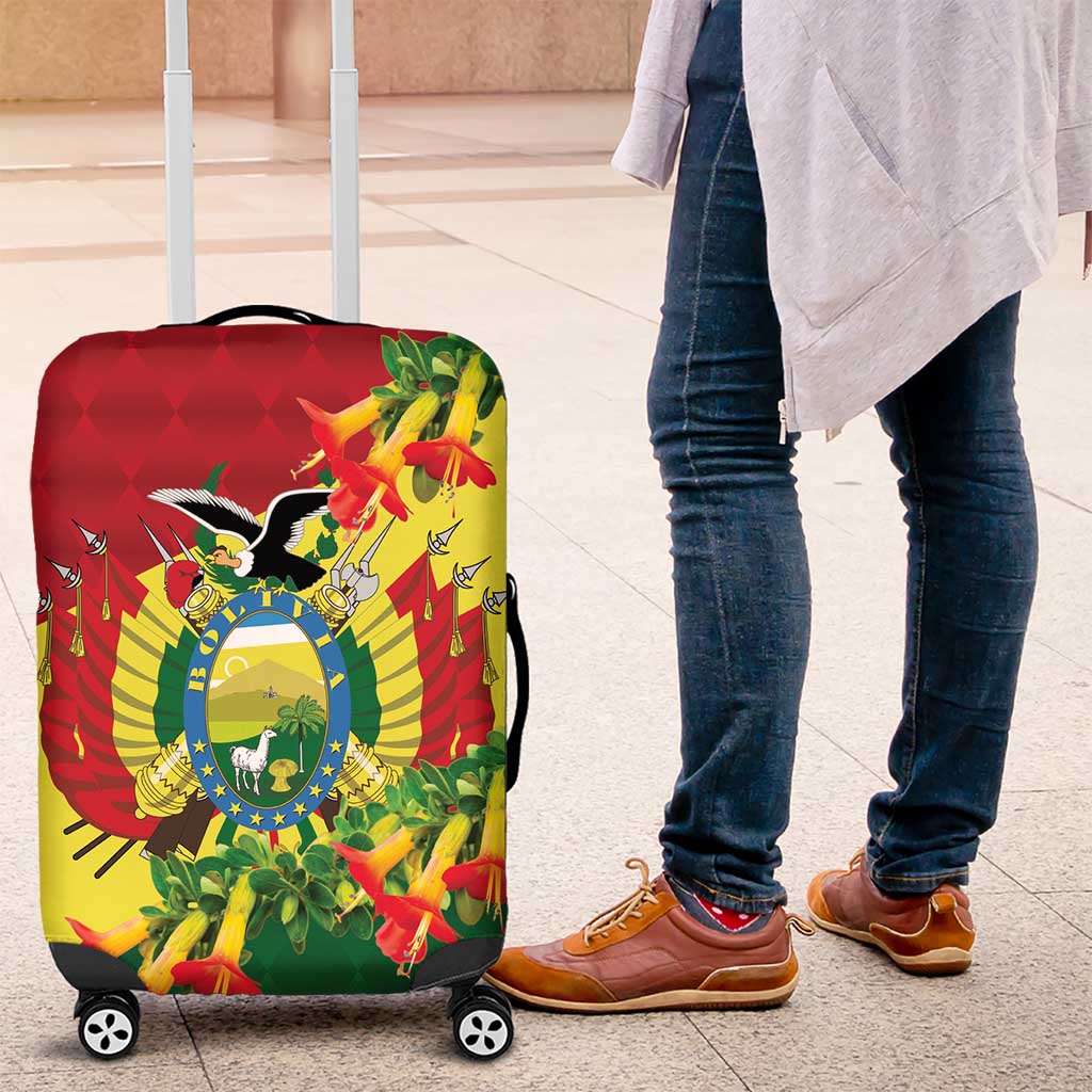 Bolivia Andean Condor Kantuta Flowers Luggage Cover