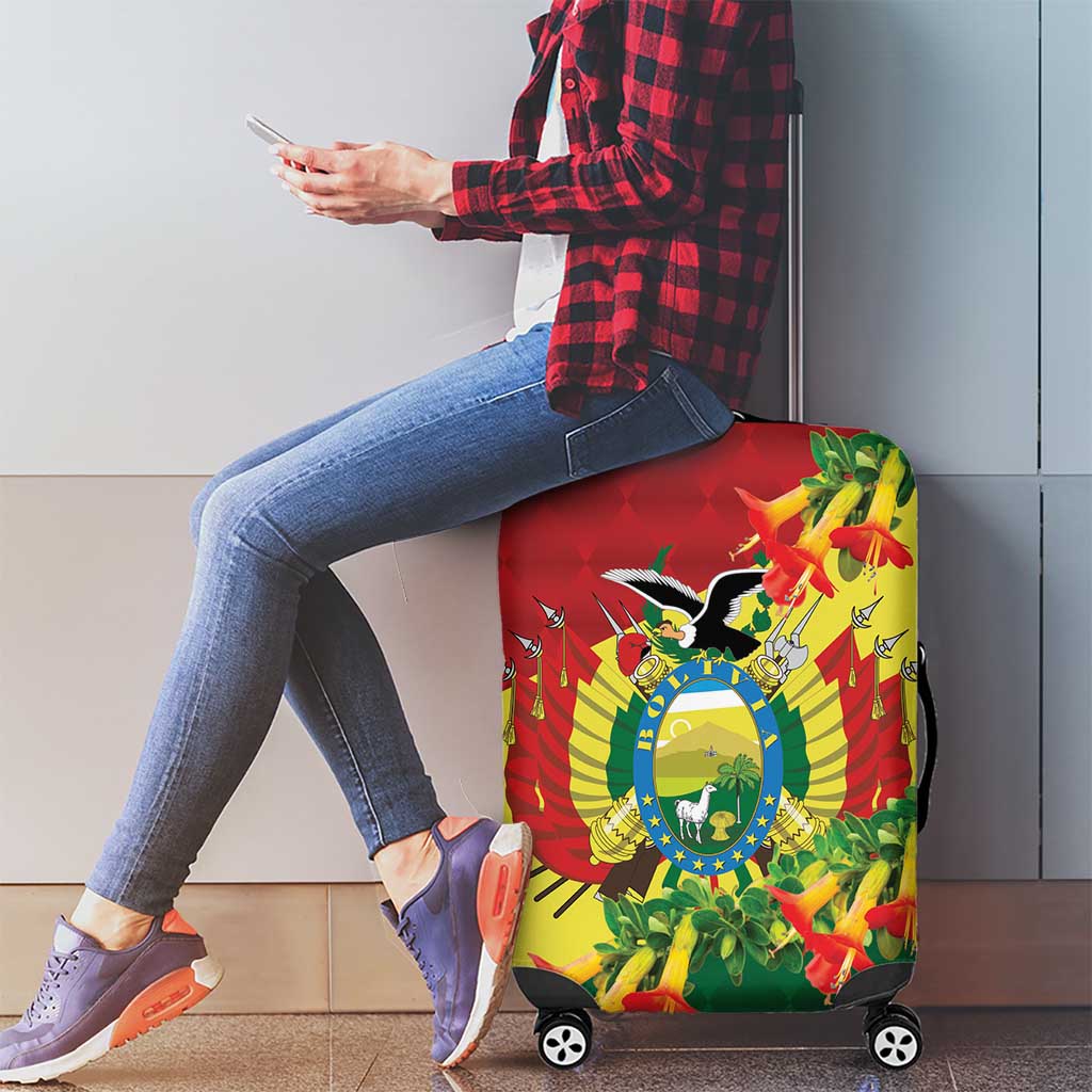 Bolivia Andean Condor Kantuta Flowers Luggage Cover LT9
