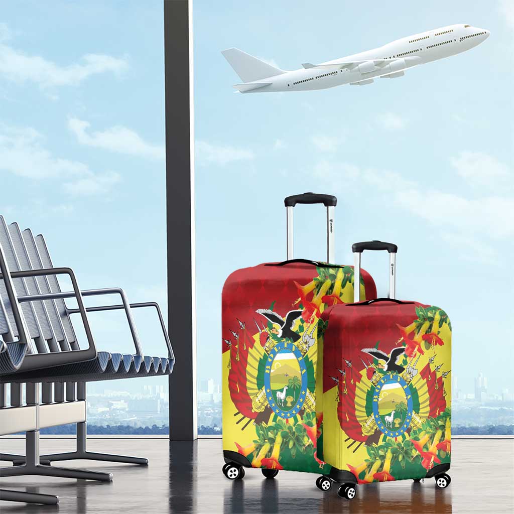 Bolivia Andean Condor Kantuta Flowers Luggage Cover