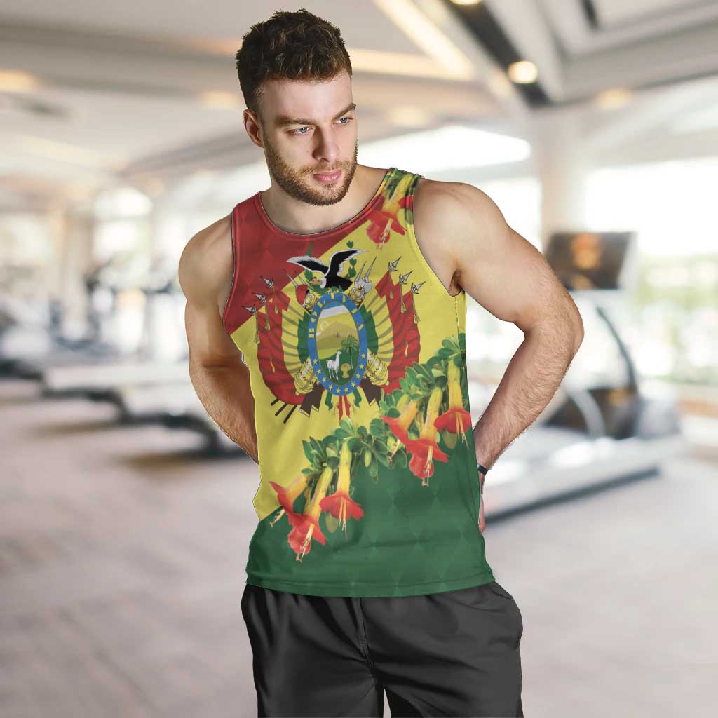 Bolivia Andean Condor Kantuta Flowers Men Tank Top