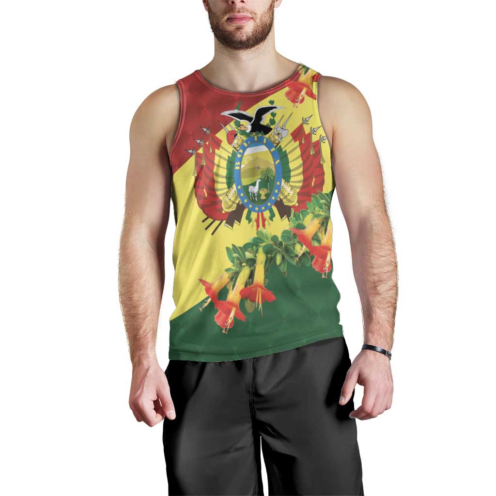 Bolivia Andean Condor Kantuta Flowers Men Tank Top