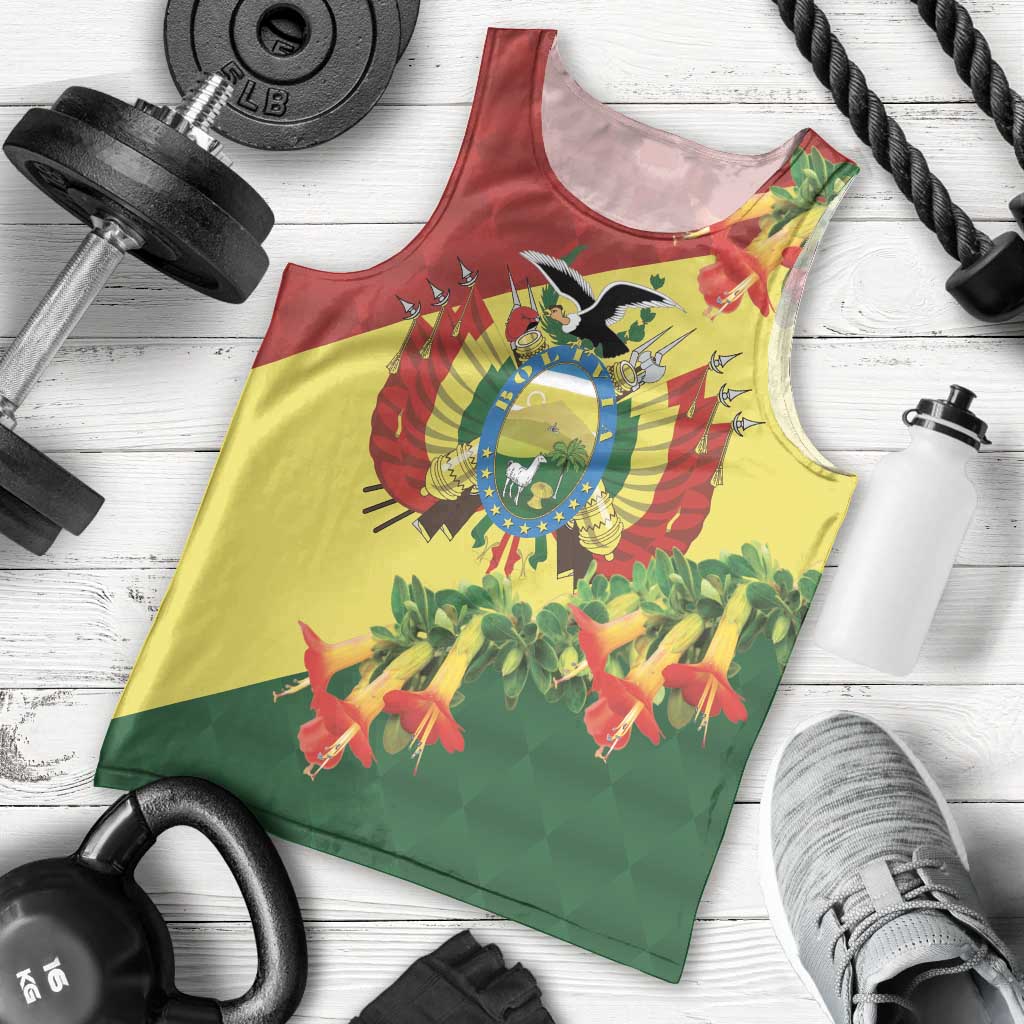 Bolivia Andean Condor Kantuta Flowers Men Tank Top