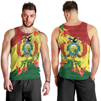 Bolivia Andean Condor Kantuta Flowers Men Tank Top