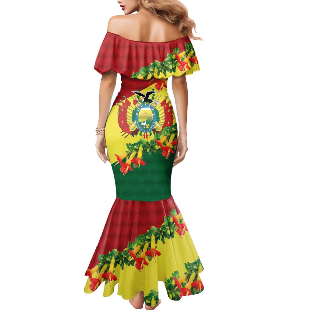 Bolivia Andean Condor Kantuta Flowers Mermaid Dress