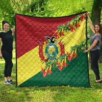 Bolivia Andean Condor Kantuta Flowers Quilt