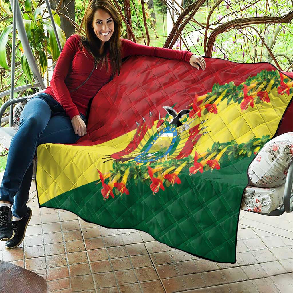 Bolivia Andean Condor Kantuta Flowers Quilt