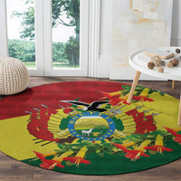 Bolivia Andean Condor Kantuta Flowers Round Carpet