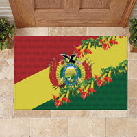 Bolivia Andean Condor Kantuta Flowers Rubber Doormat