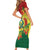 Bolivia Andean Condor Kantuta Flowers Short Sleeve Bodycon Dress