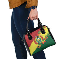 Bolivia Andean Condor Kantuta Flowers Shoulder Handbag