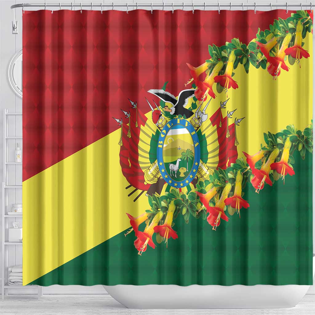 Bolivia Andean Condor Kantuta Flowers Shower Curtain