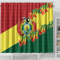 Bolivia Andean Condor Kantuta Flowers Shower Curtain