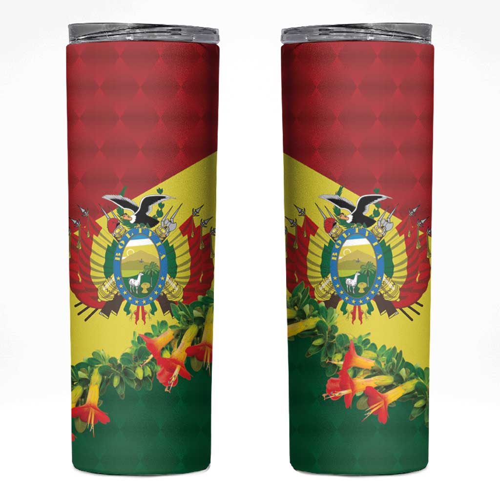 Bolivia Andean Condor Kantuta Flowers Skinny Tumbler