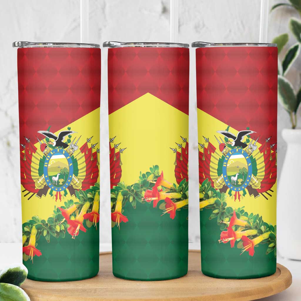 Bolivia Andean Condor Kantuta Flowers Skinny Tumbler