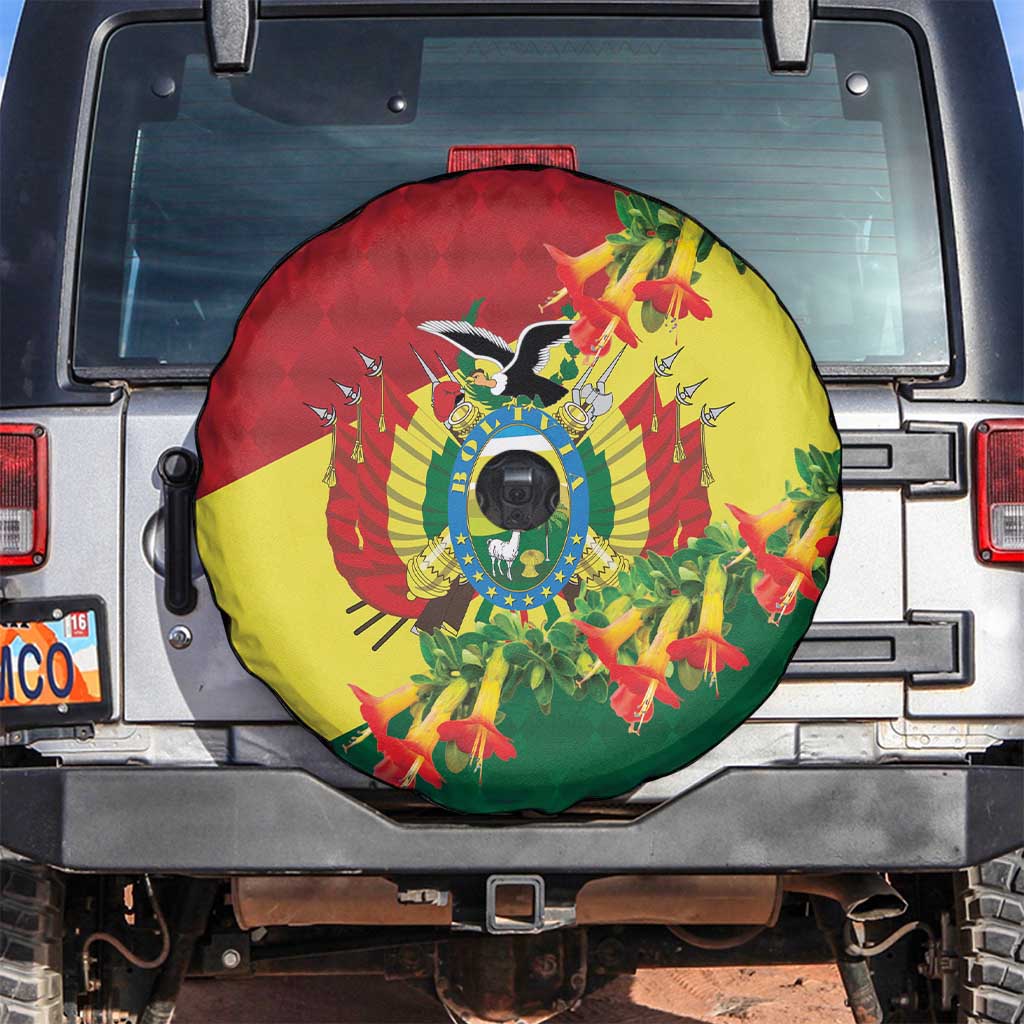 Bolivia Andean Condor Kantuta Flowers Spare Tire Cover