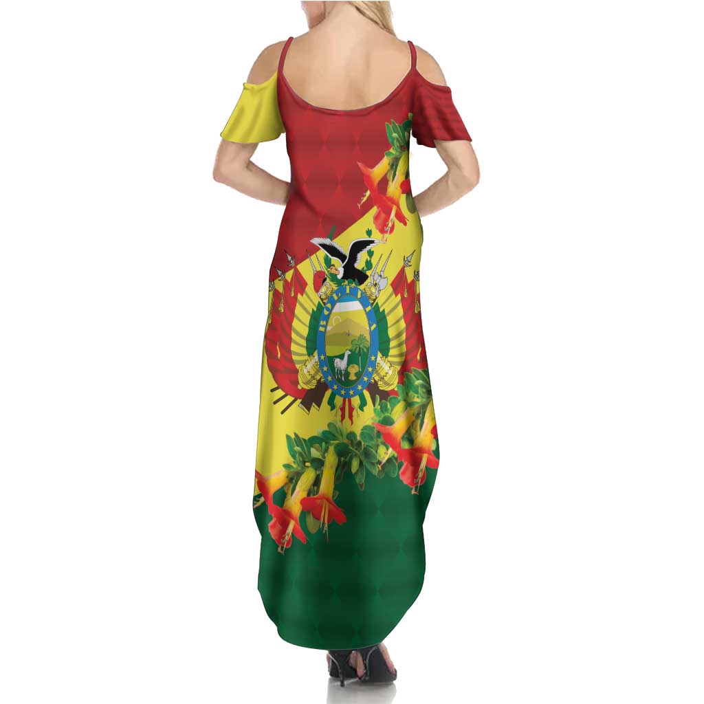Bolivia Andean Condor Kantuta Flowers Summer Maxi Dress