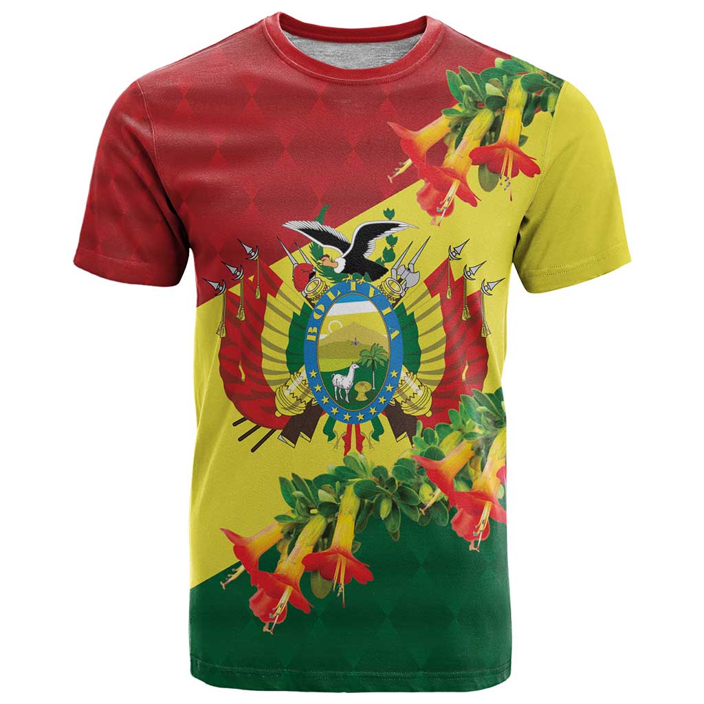 Bolivia Andean Condor Kantuta Flowers T Shirt