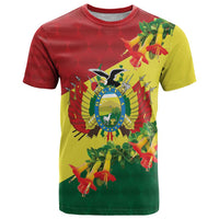 Bolivia Andean Condor Kantuta Flowers T Shirt
