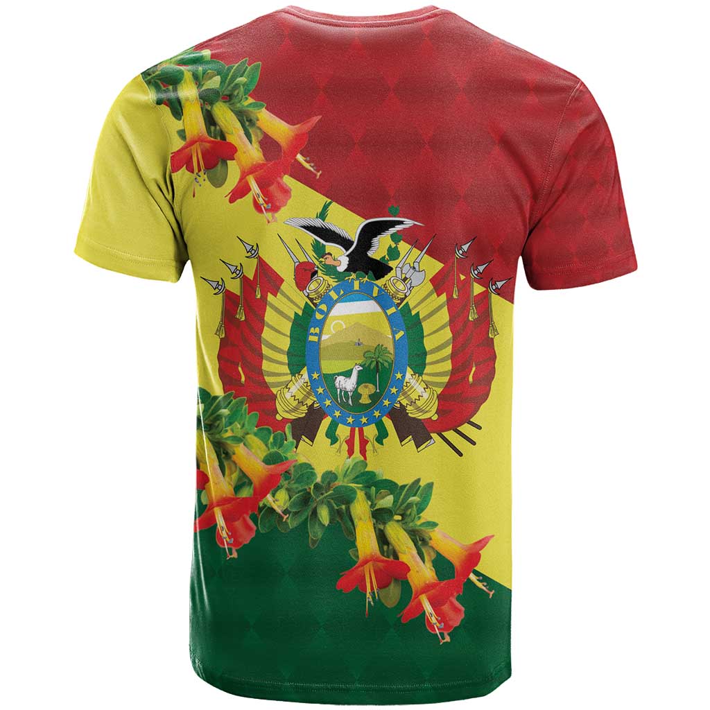 Bolivia Andean Condor Kantuta Flowers T Shirt