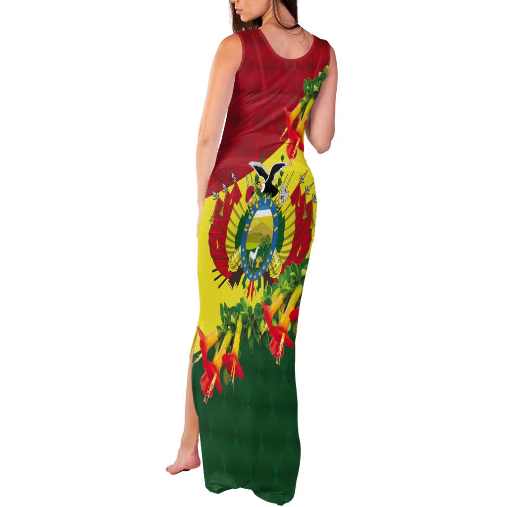 Bolivia Andean Condor Kantuta Flowers Tank Maxi Dress