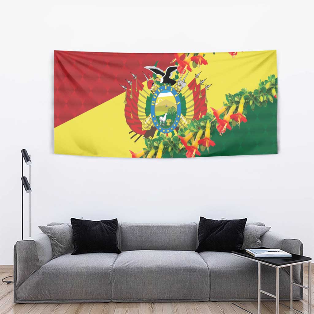 Bolivia Andean Condor Kantuta Flowers Tapestry LT9