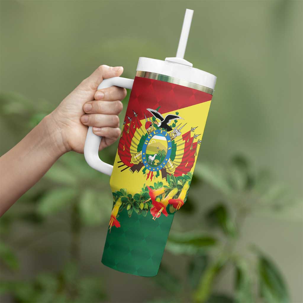 Bolivia Andean Condor Kantuta Flowers Tumbler With Handle