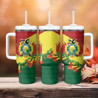 Bolivia Andean Condor Kantuta Flowers Tumbler With Handle