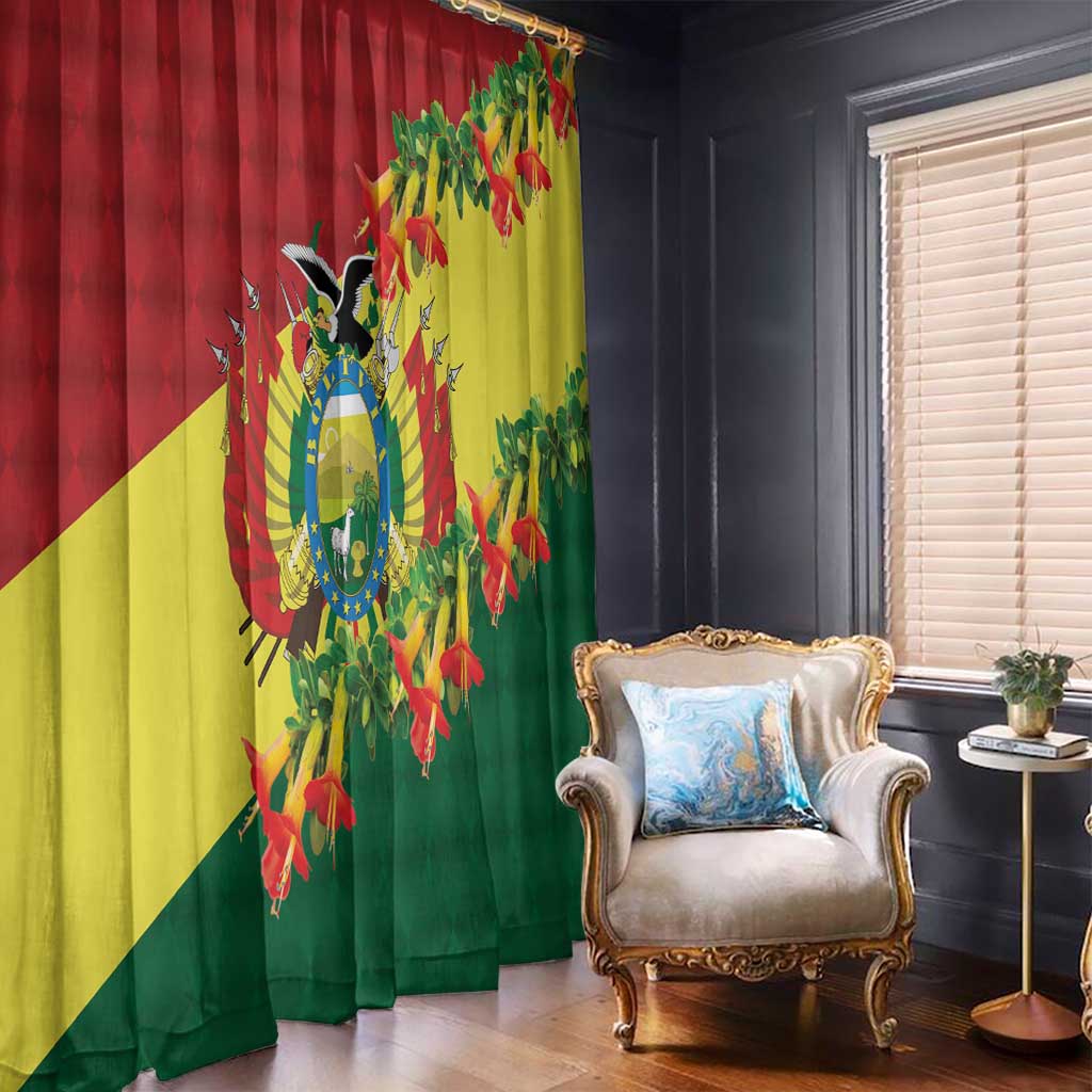 Bolivia Andean Condor Kantuta Flowers Window Curtain LT9