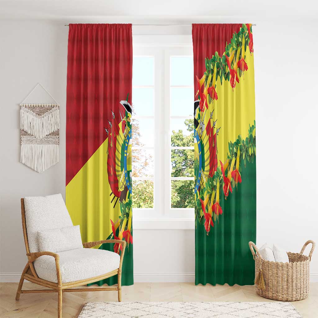 Bolivia Andean Condor Kantuta Flowers Window Curtain
