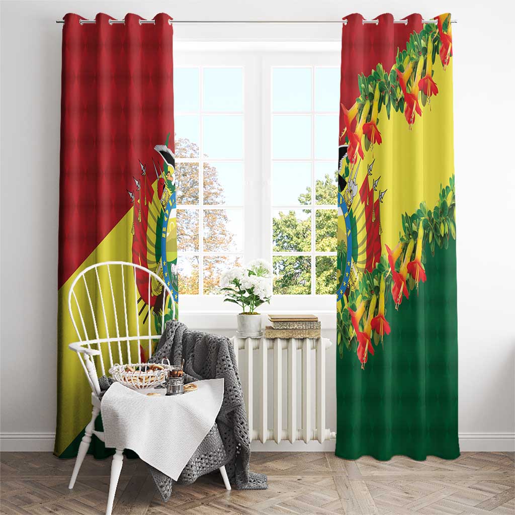 Bolivia Andean Condor Kantuta Flowers Window Curtain