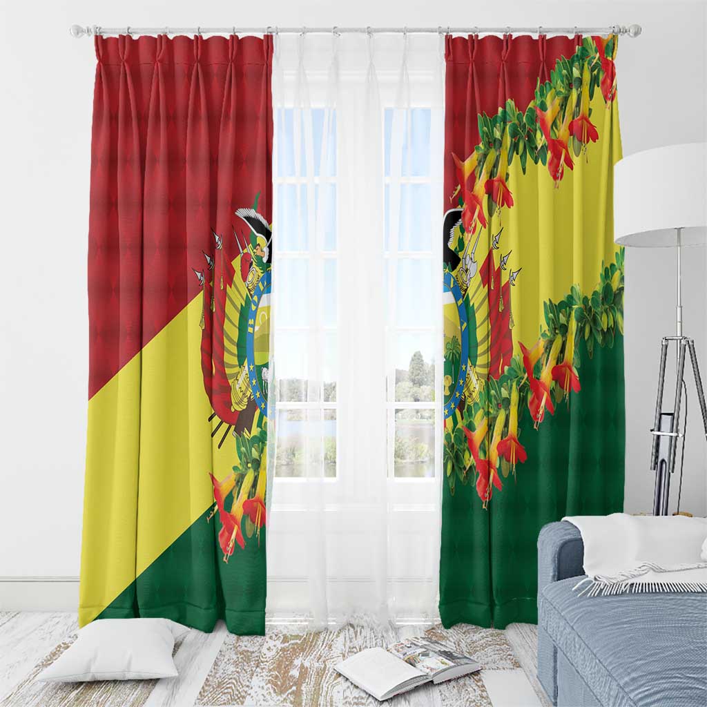 Bolivia Andean Condor Kantuta Flowers Window Curtain