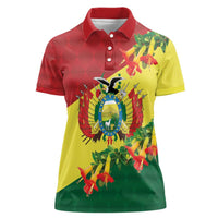 Bolivia Andean Condor Kantuta Flowers Women Polo Shirt