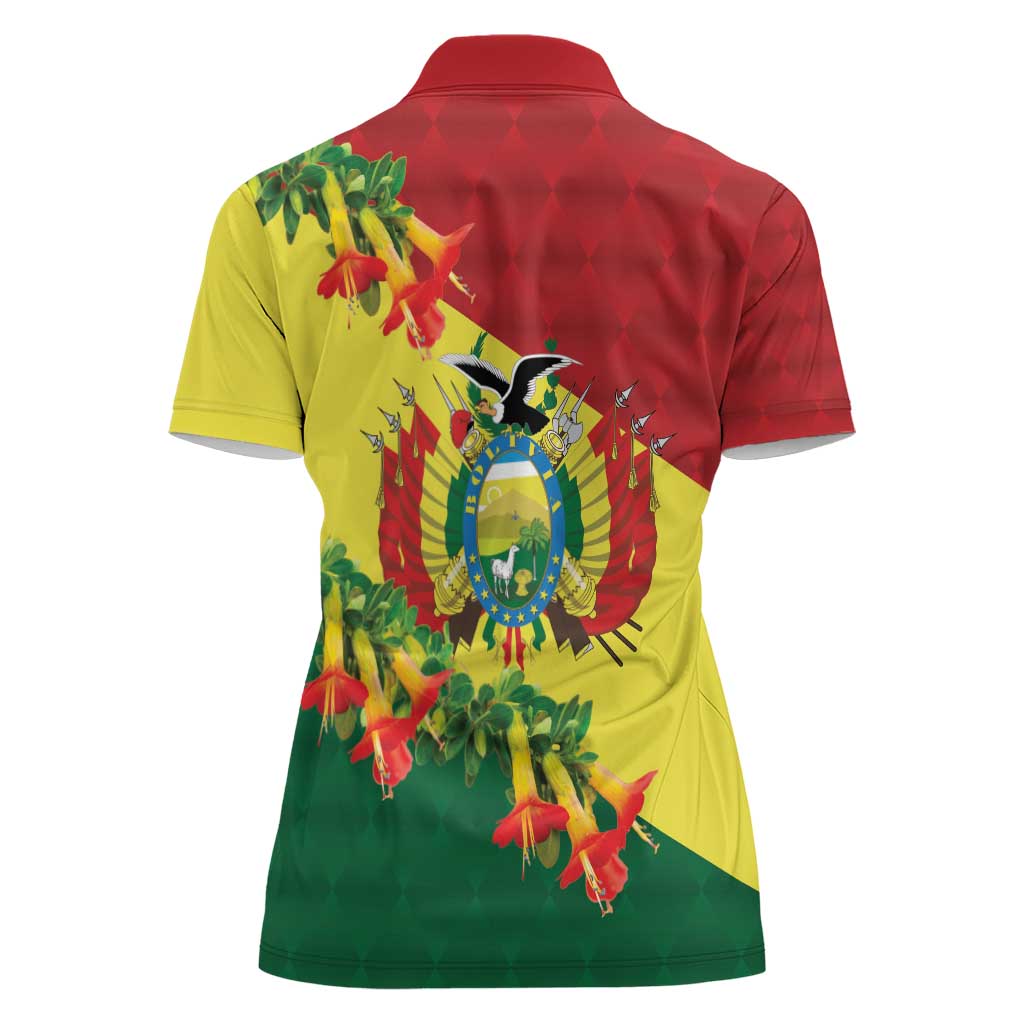 Bolivia Andean Condor Kantuta Flowers Women Polo Shirt