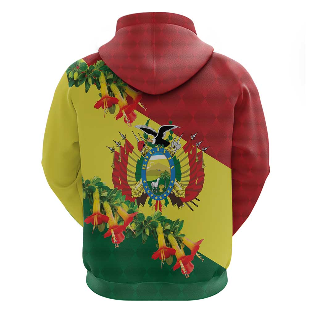 Bolivia Andean Condor Kantuta Flowers Zip Hoodie