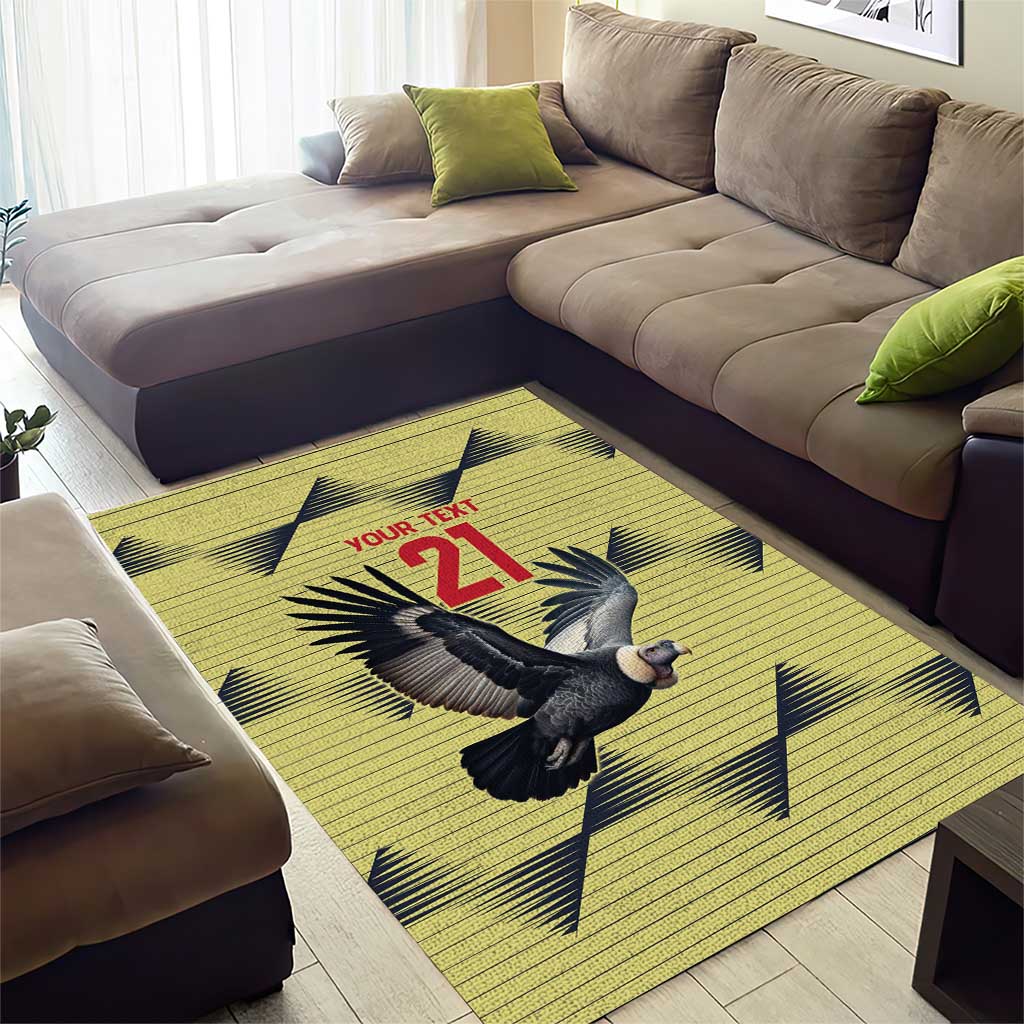 Colombia Football Custom Area Rug Los Cafeteros Andean Condor